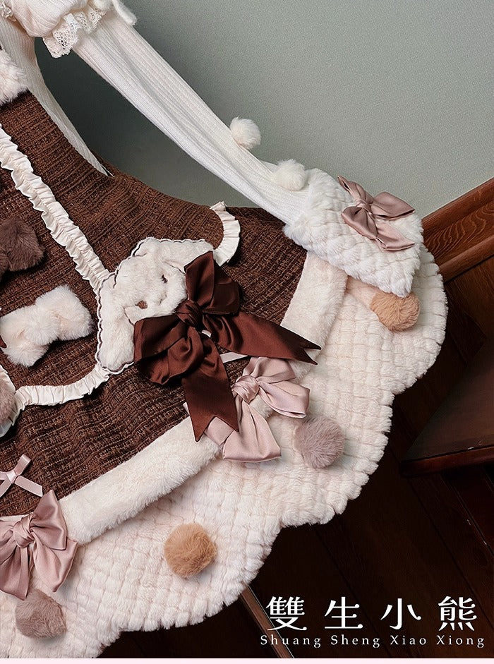 【受注予約~10/23】Frosted Sugar Rabbit ジャンパースカート・サロペット【双生小熊】