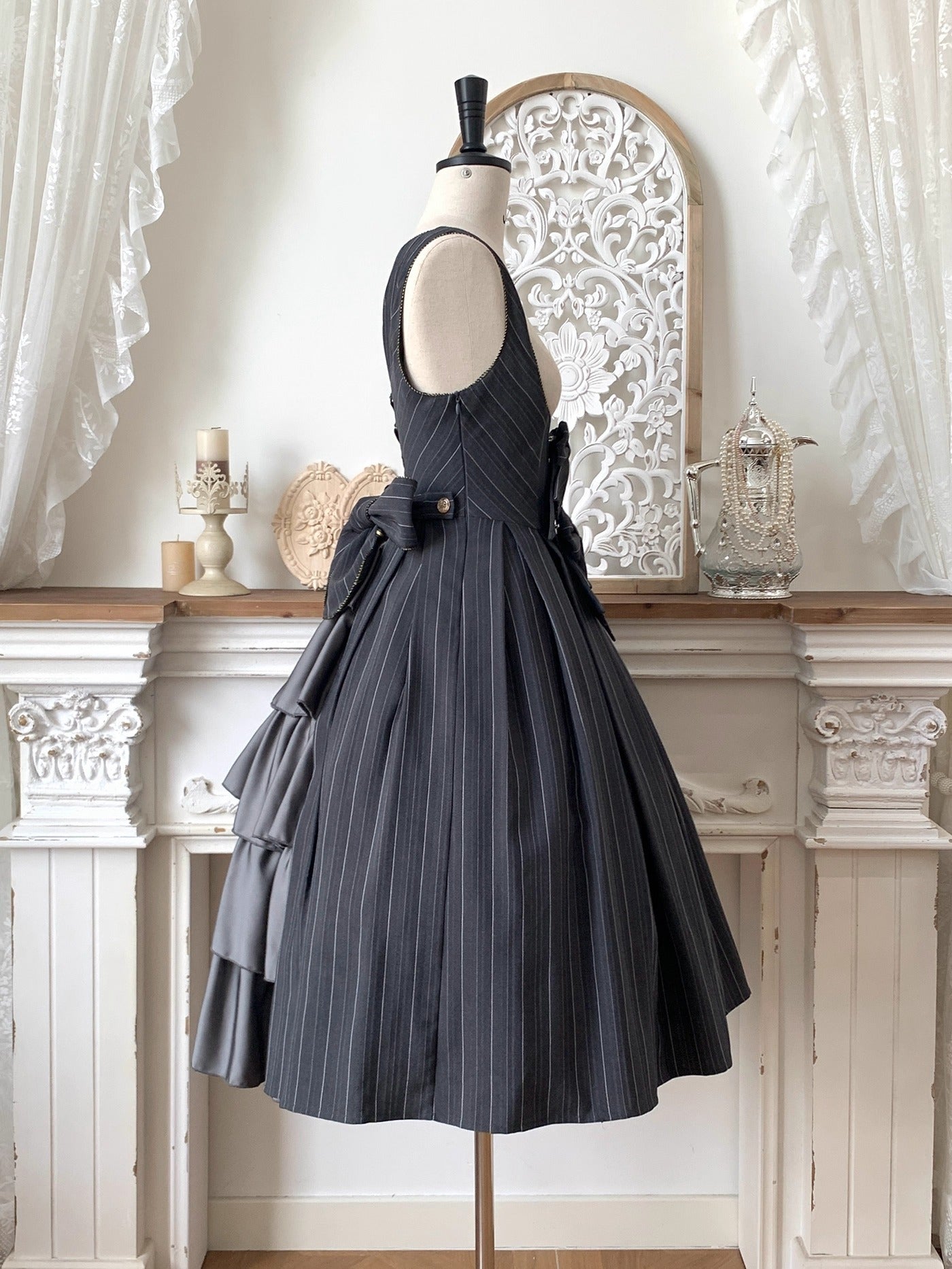 【受注予約~10/28】Bright Moon ジャンパースカート(ストライプ・タイプ2)【Little Dipper】