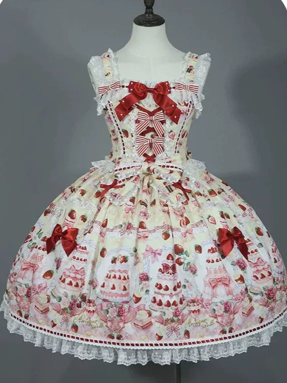 【受注予約~9/28】イチゴと花束 3.0 ジャンパースカート・フルセット【Antique Doll】