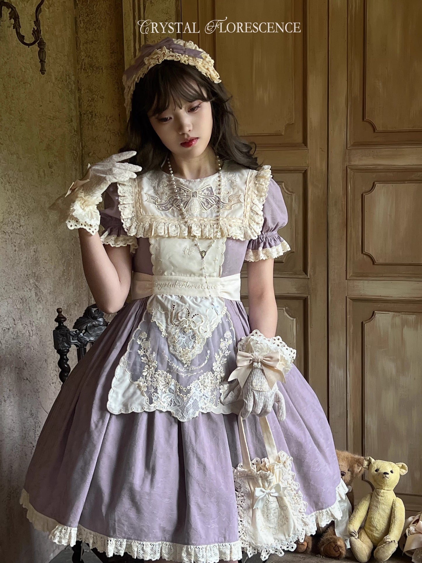 【受注予約~3/4】Amber Heart ワンピース・ジャンパースカートセット【玻璃花信】