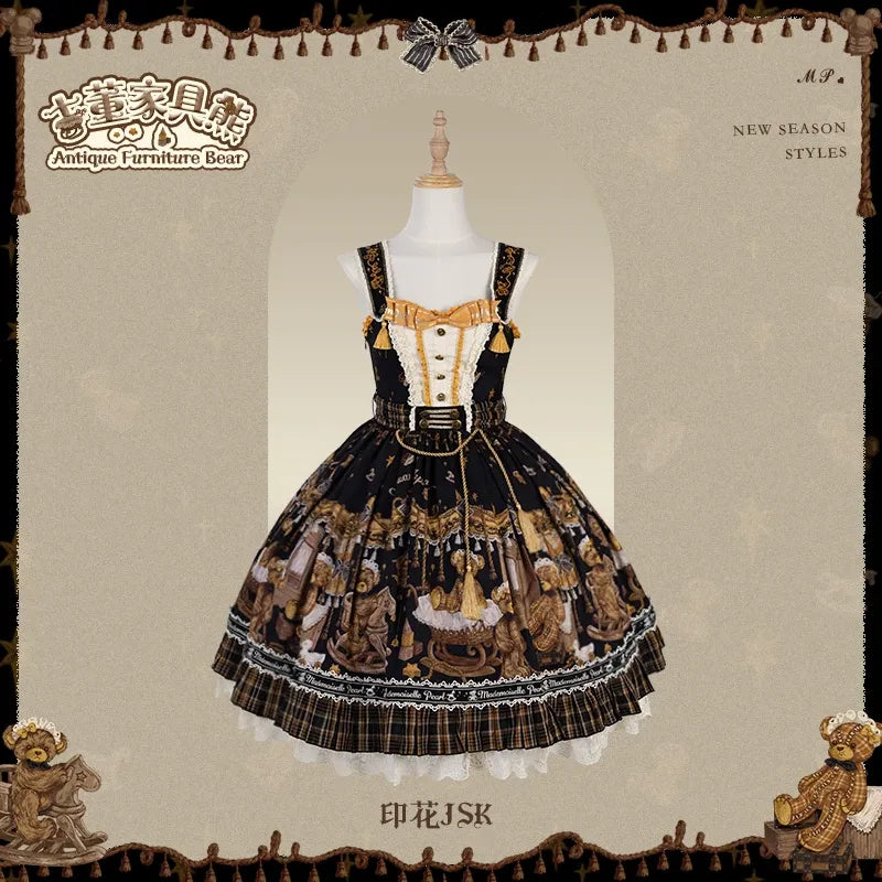 【受注予約~9/8】Antique Furniture Bear ワンピース・ジャンパースカート・ブラウス【Melliflorpearl】