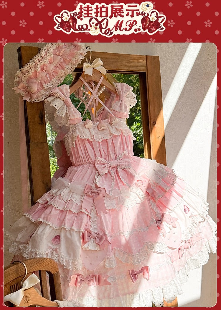 【受注予約~11/18】Strawberry Cake Illustration ジャンパースカート(タイプ1)【花与珍珠匣】