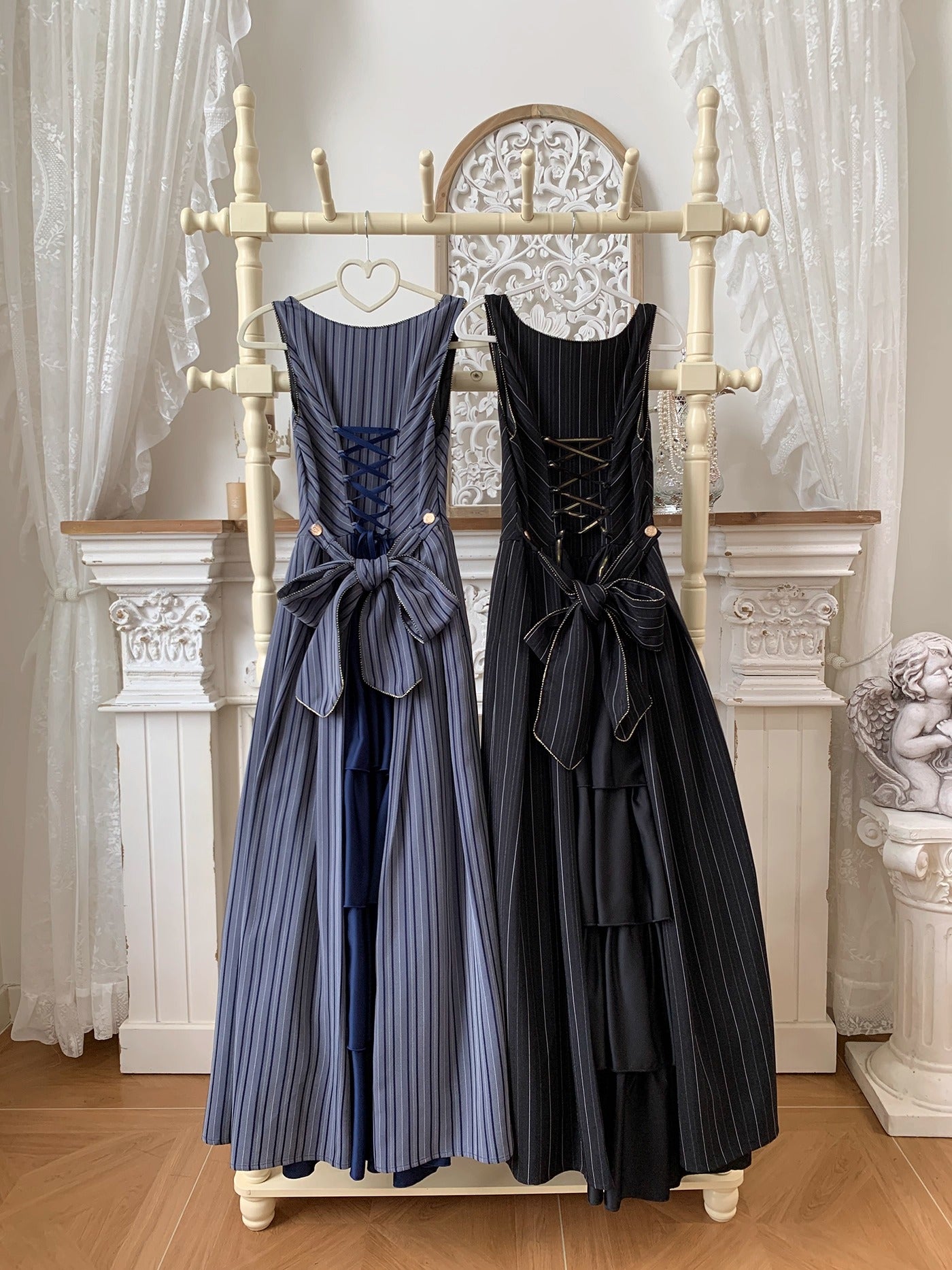 【受注予約~10/28】Bright Moon ジャンパースカート(ストライプ・タイプ2)【Little Dipper】