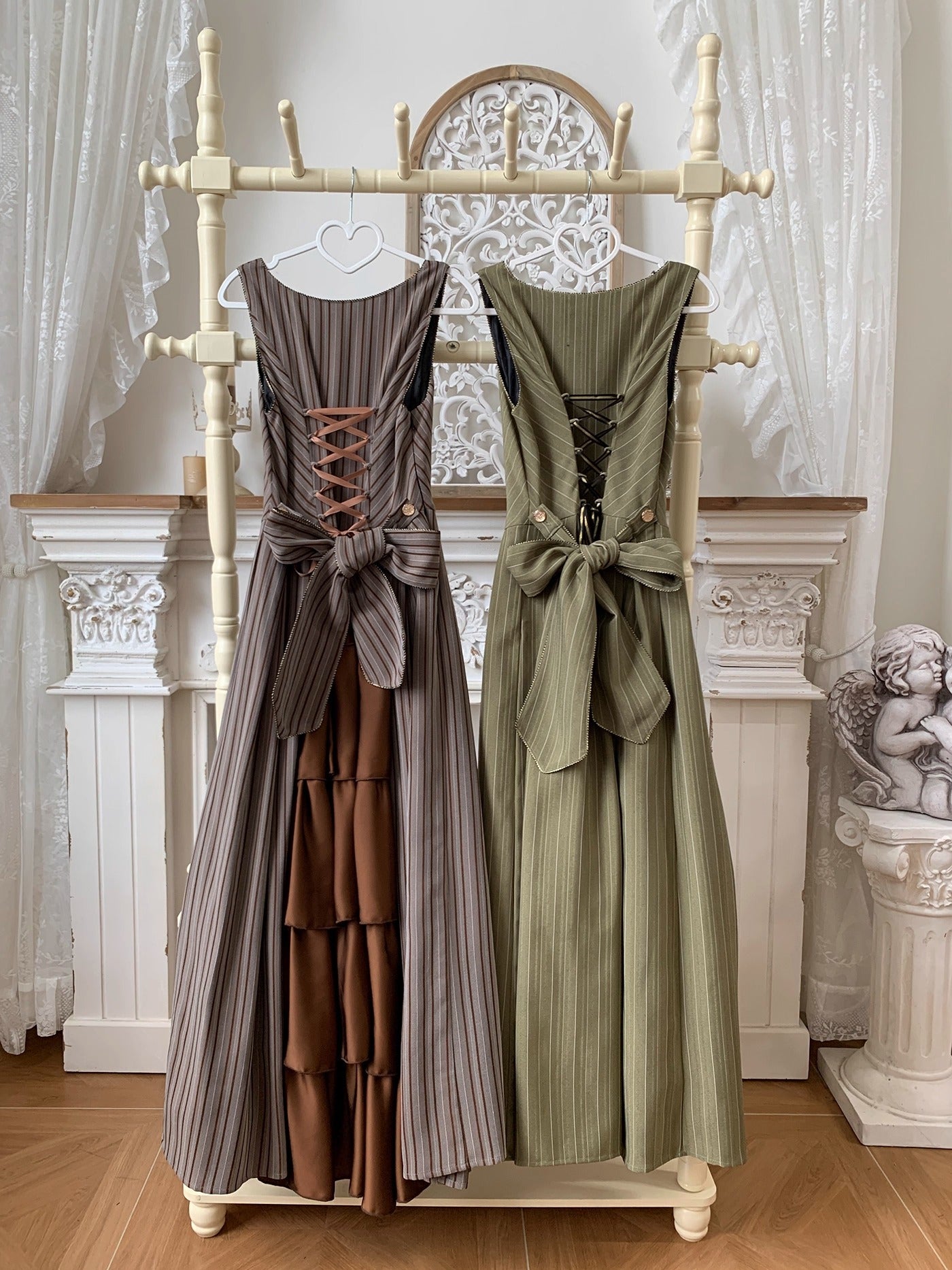 【受注予約~10/28】Bright Moon ジャンパースカート(ストライプ・タイプ2)【Little Dipper】