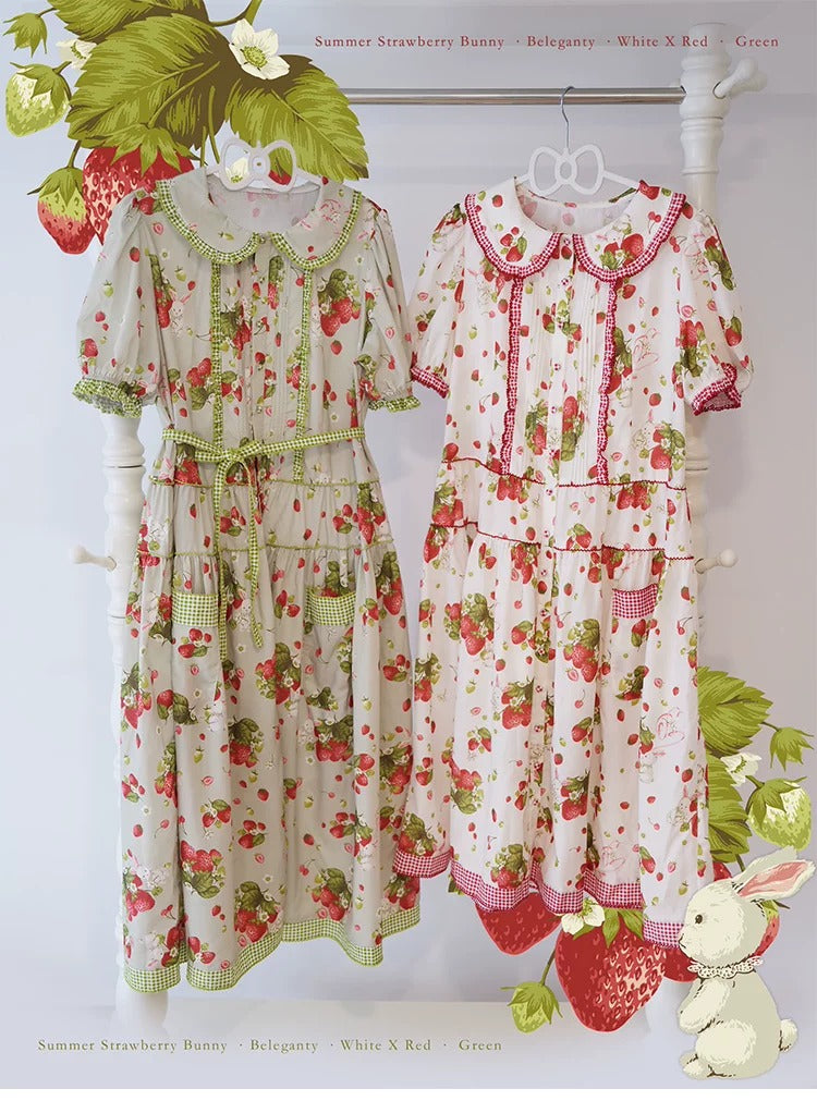 【受注予約~7/30】Summer Strawberry Bunny ワンピース【Beleganty】