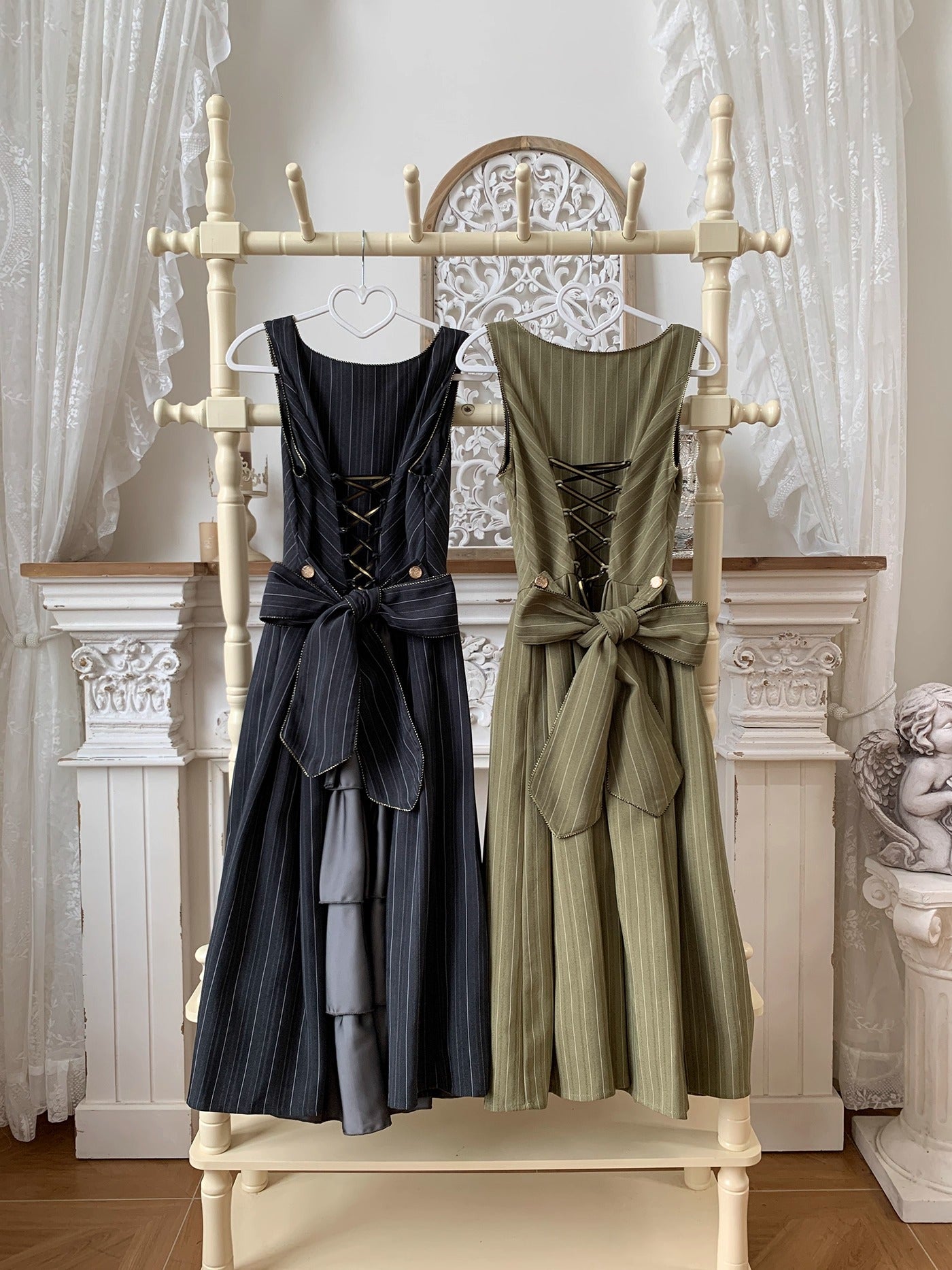 【受注予約~10/28】Bright Moon ジャンパースカート(ストライプ・タイプ2)【Little Dipper】