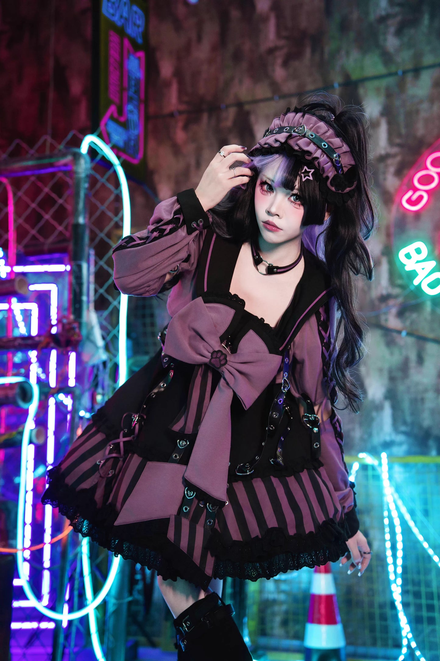 【受注予約~10/6】水色キャット フルセット(レッド・パープル)【Sakura】