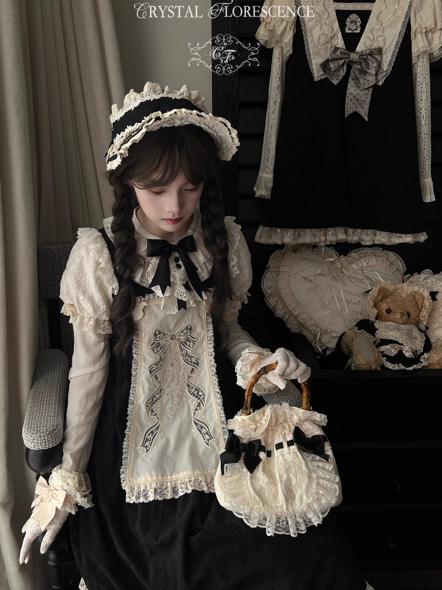 【受注予約~3/4】Amber Heart ワンピース・ジャンパースカートセット【玻璃花信】