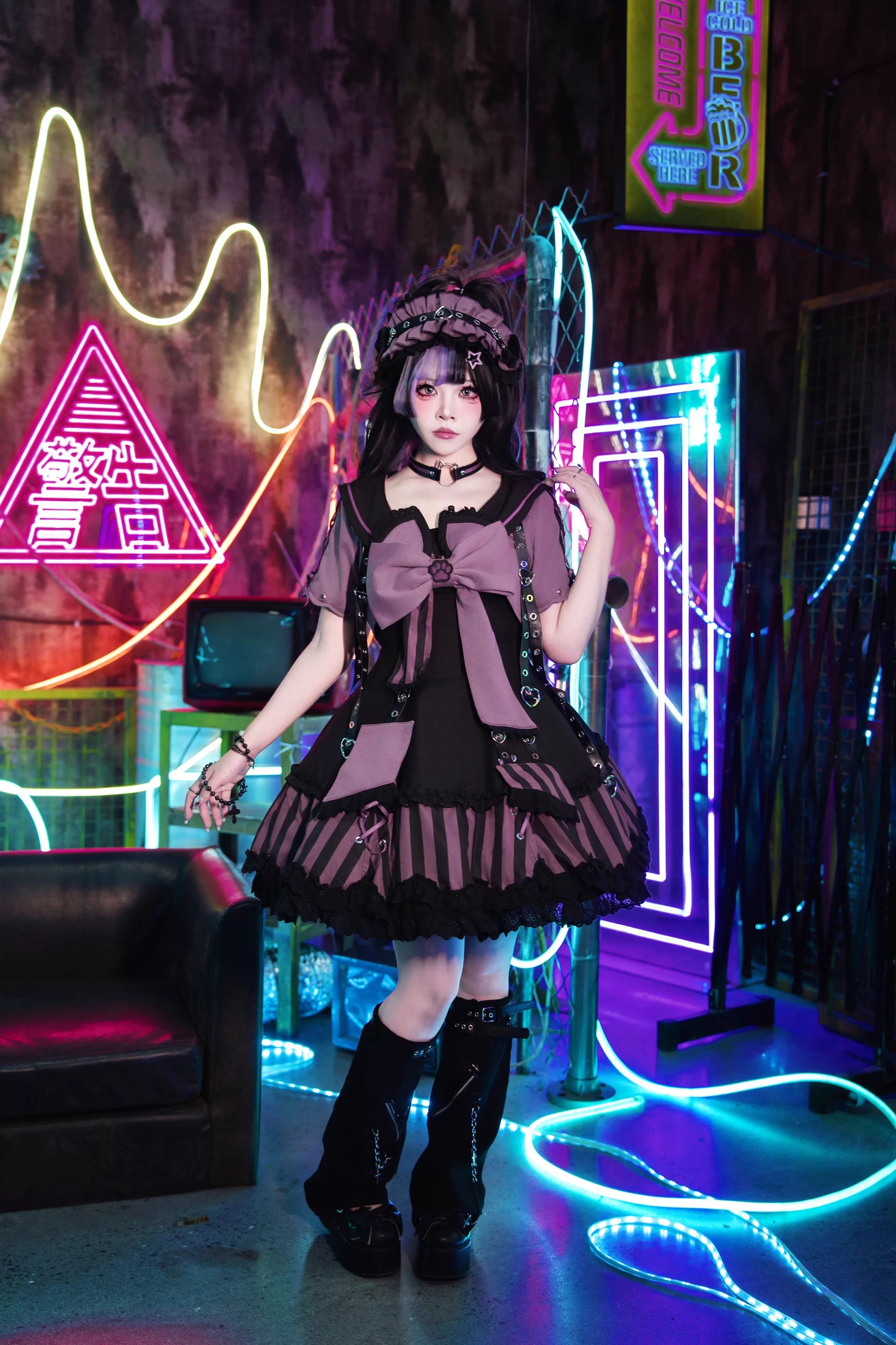 【受注予約~10/6】水色キャット フルセット(レッド・パープル)【Sakura】