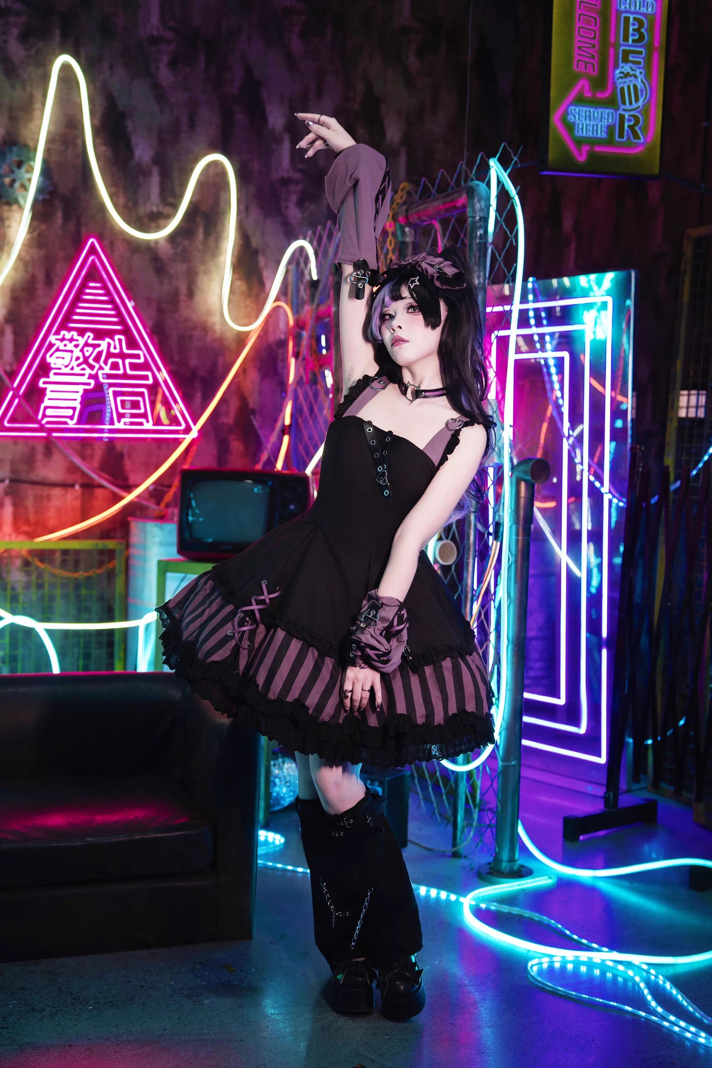 【受注予約~10/6】水色キャット フルセット(レッド・パープル)【Sakura】