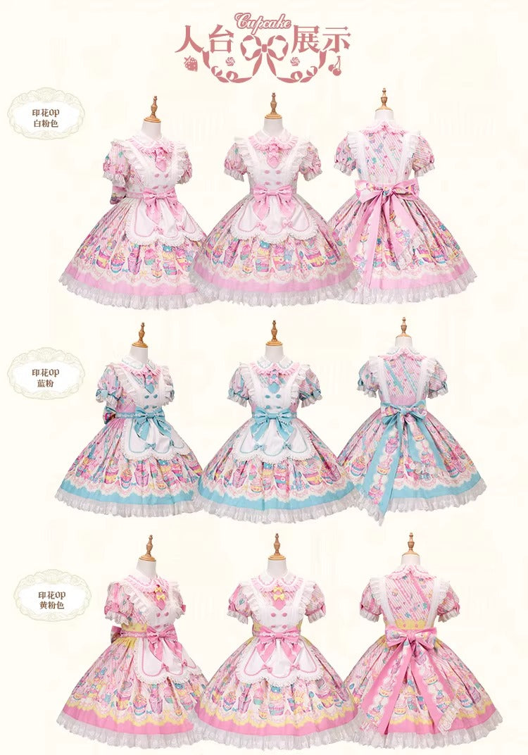 【受注予約~1/26】CupCakes ワンピース(プリントver.)【花与珍珠匣】