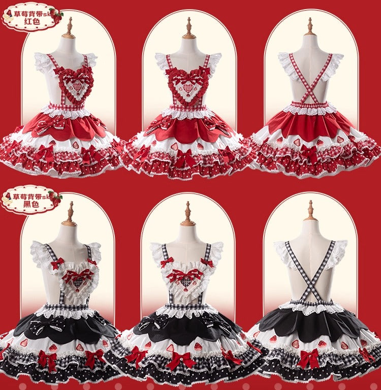 【受注予約~11/18】Strawberry Cake Illustration スカート【花与珍珠匣】