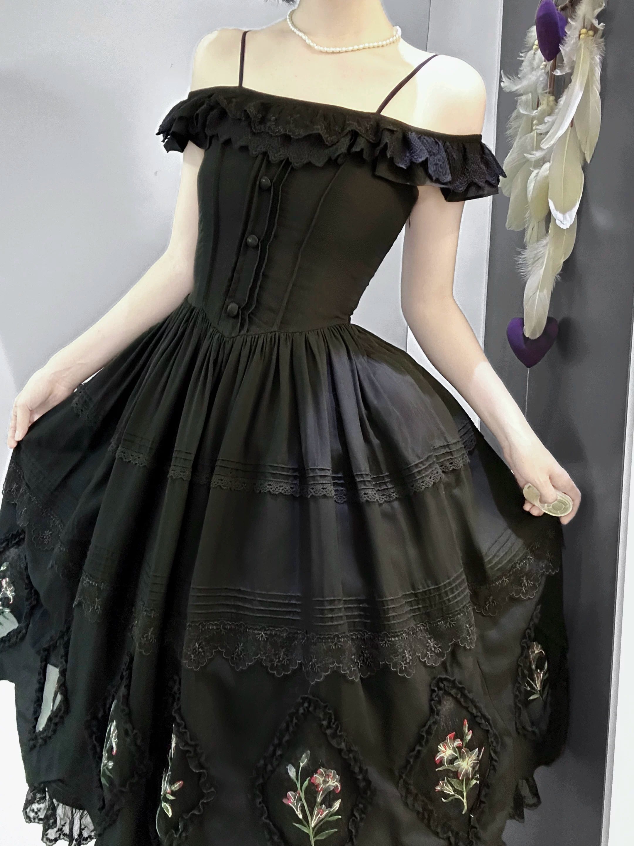 The Secret of the Black Lilies ジャンパースカート・トップス【Cyan