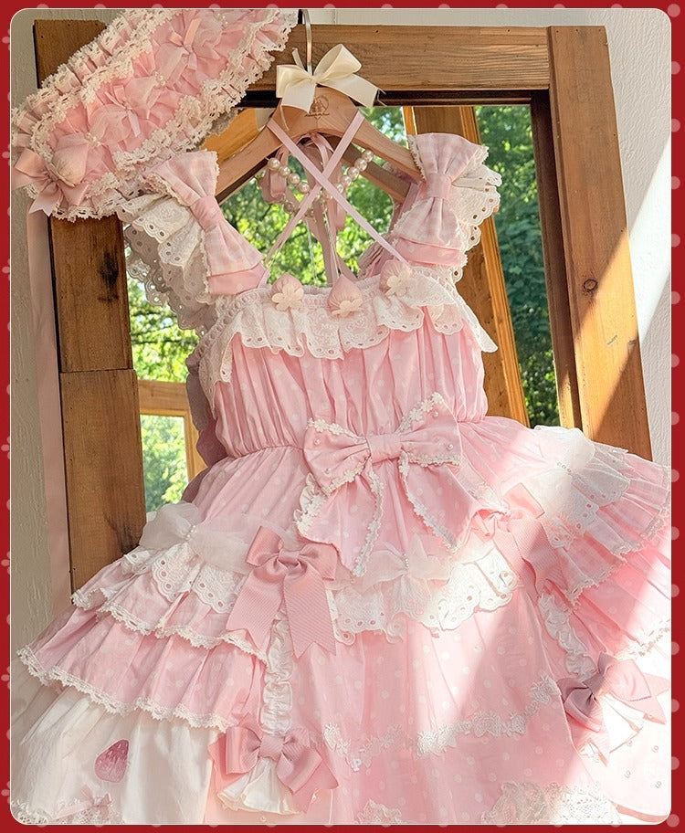 【受注予約~11/18】Strawberry Cake Illustration ジャンパースカート(タイプ1)【花与珍珠匣】