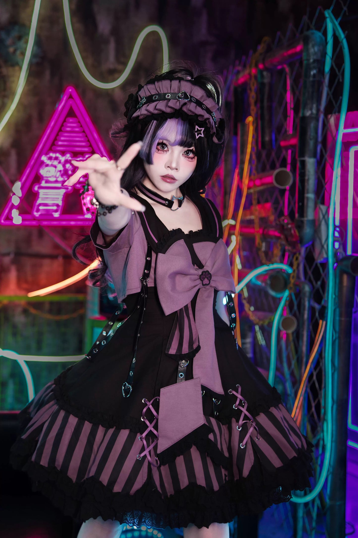 【受注予約~10/6】水色キャット フルセット(レッド・パープル)【Sakura】