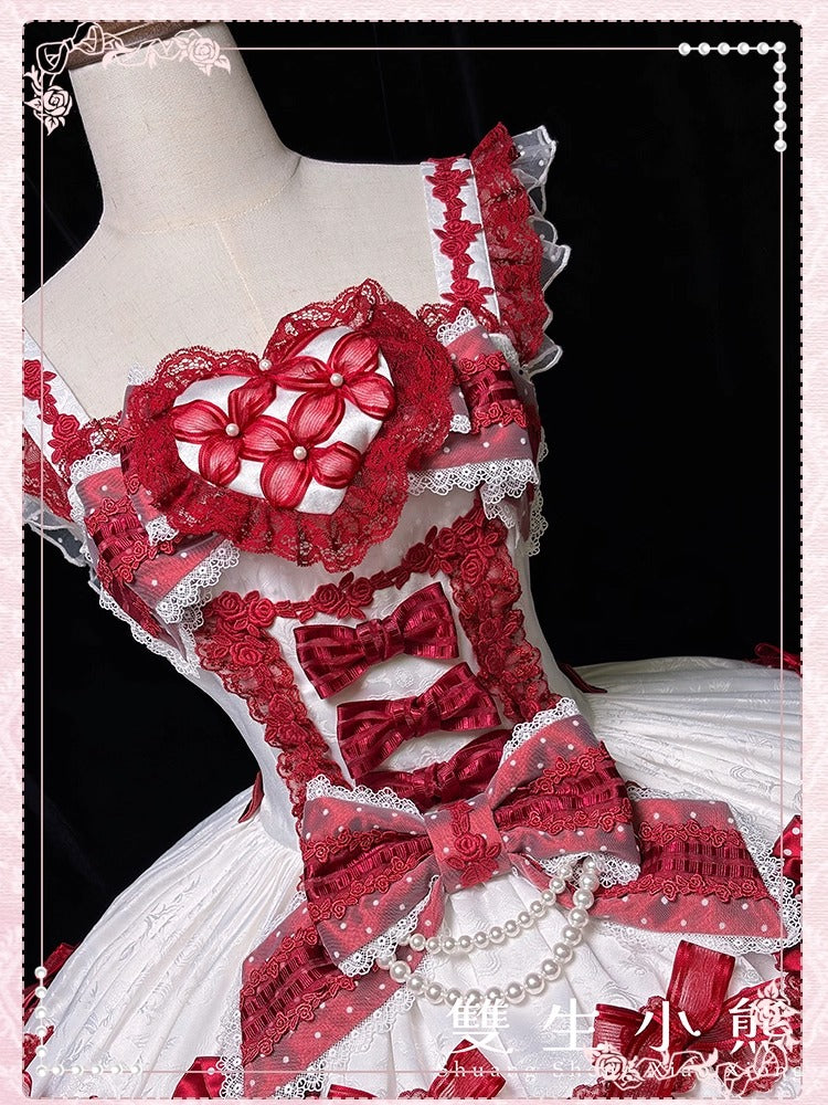 【受注予約~12/25】Love Heart ジャンパースカート【双生小熊】