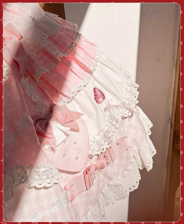 【受注予約~11/18】Strawberry Cake Illustration ジャンパースカート(タイプ1)【花与珍珠匣】