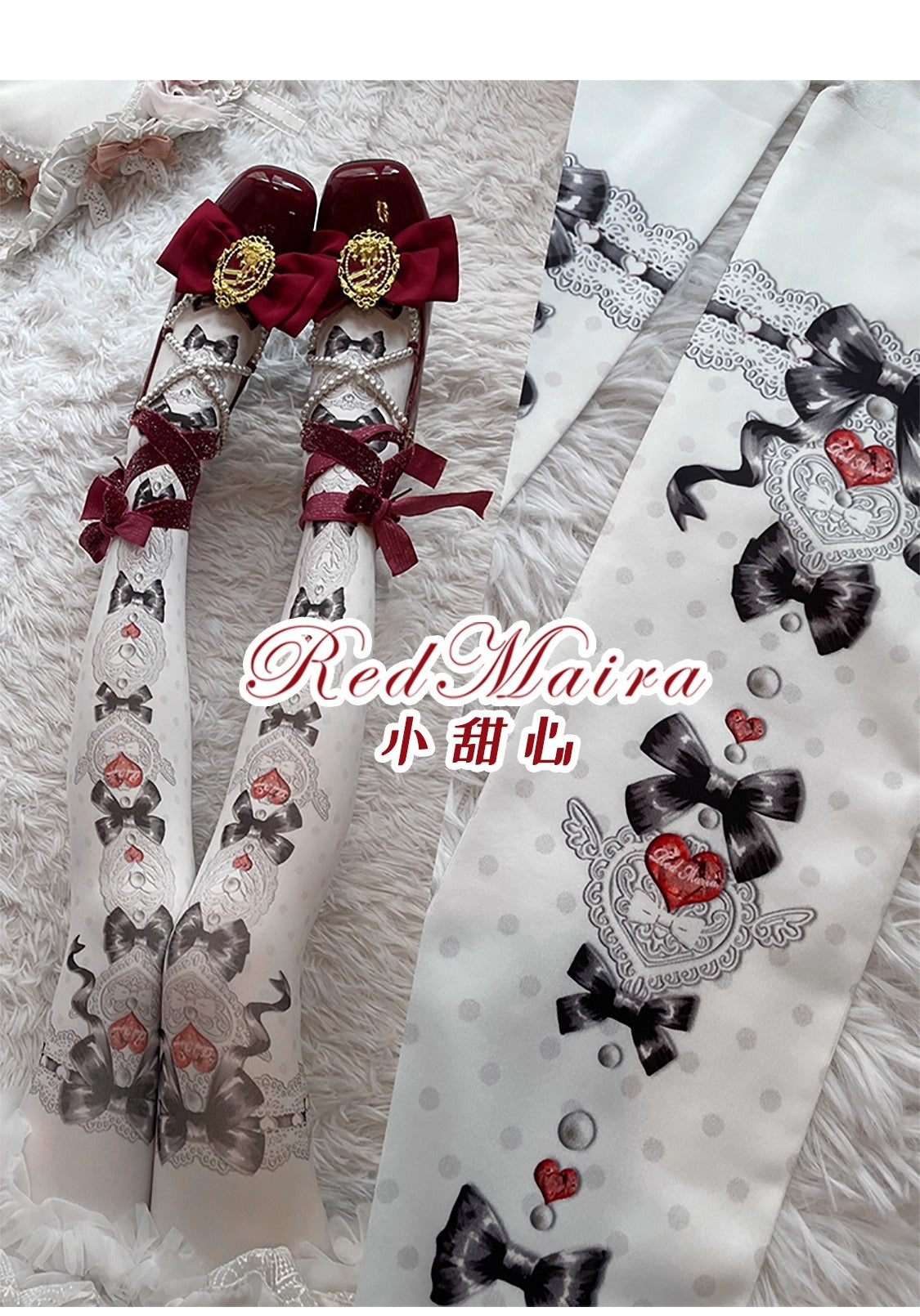Ribbon Heart Tights [Red Maria]