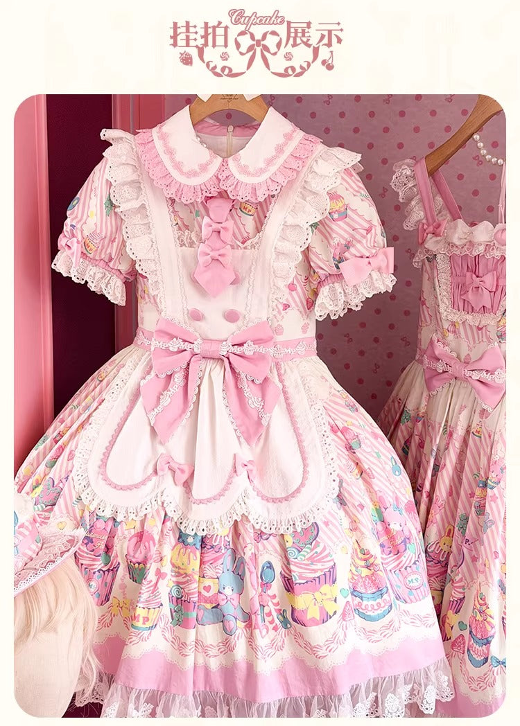 【受注予約~1/26】CupCakes ワンピース(プリントver.)【花与珍珠匣】
