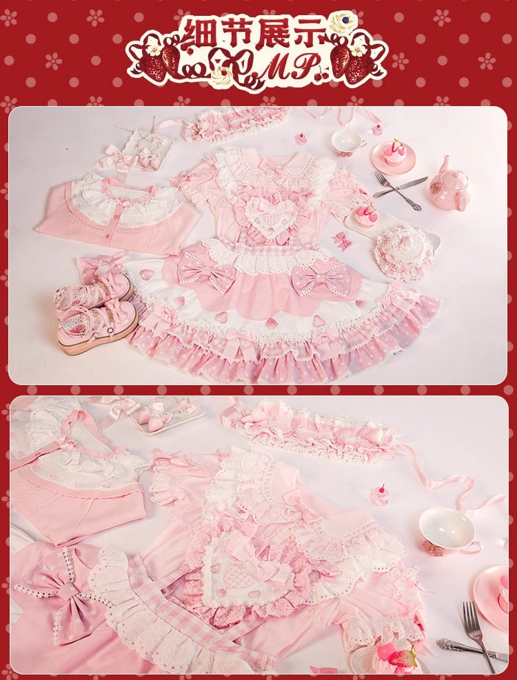 【受注予約~11/18】Strawberry Cake Illustration スカート【花与珍珠匣】