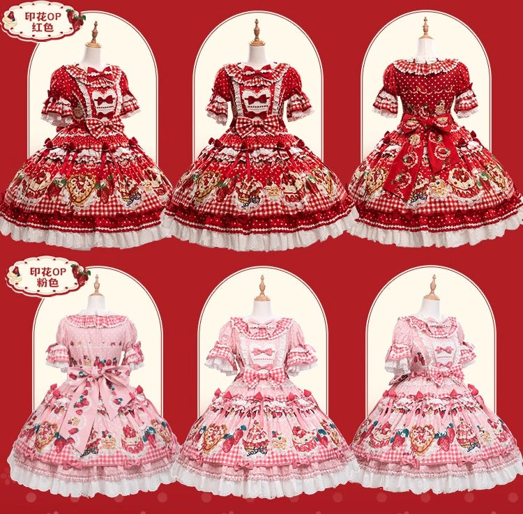 【受注予約~11/18】Strawberry Cake Illustration ワンピース(タイプ3)【花与珍珠匣】