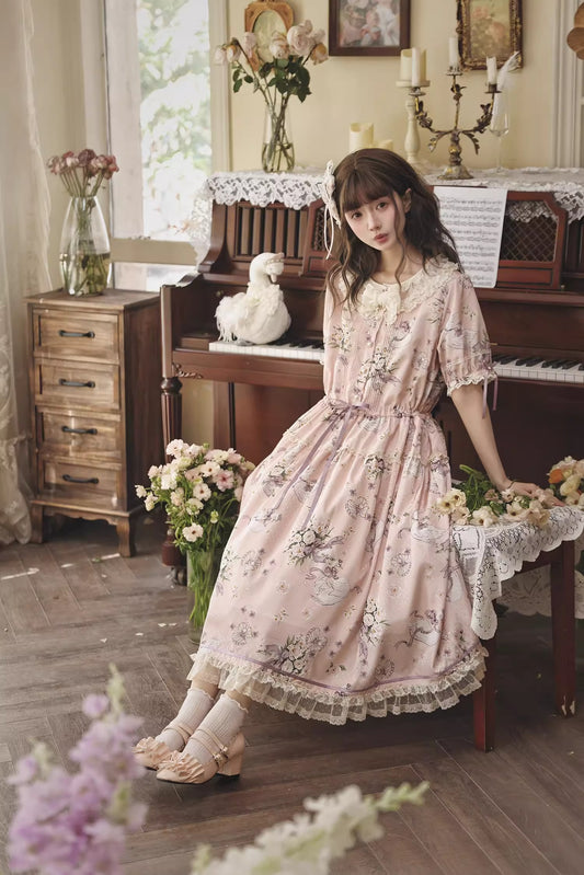 【受注予約~4/27】Camellia Swan ワンピース【Maple Sugar】