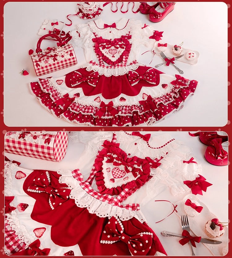 【受注予約~11/18】Strawberry Cake Illustration スカート【花与珍珠匣】