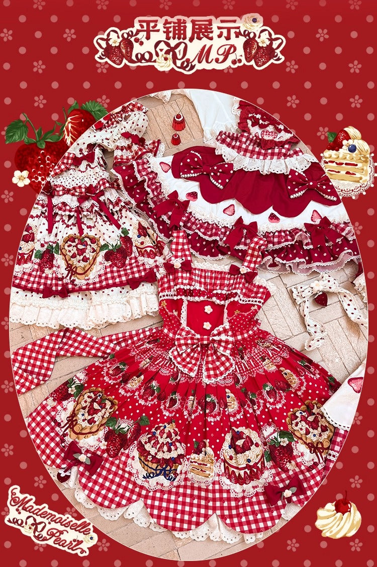 【受注予約~11/18】Strawberry Cake Illustration ジャンパースカート(タイプ2)【花与珍珠匣】