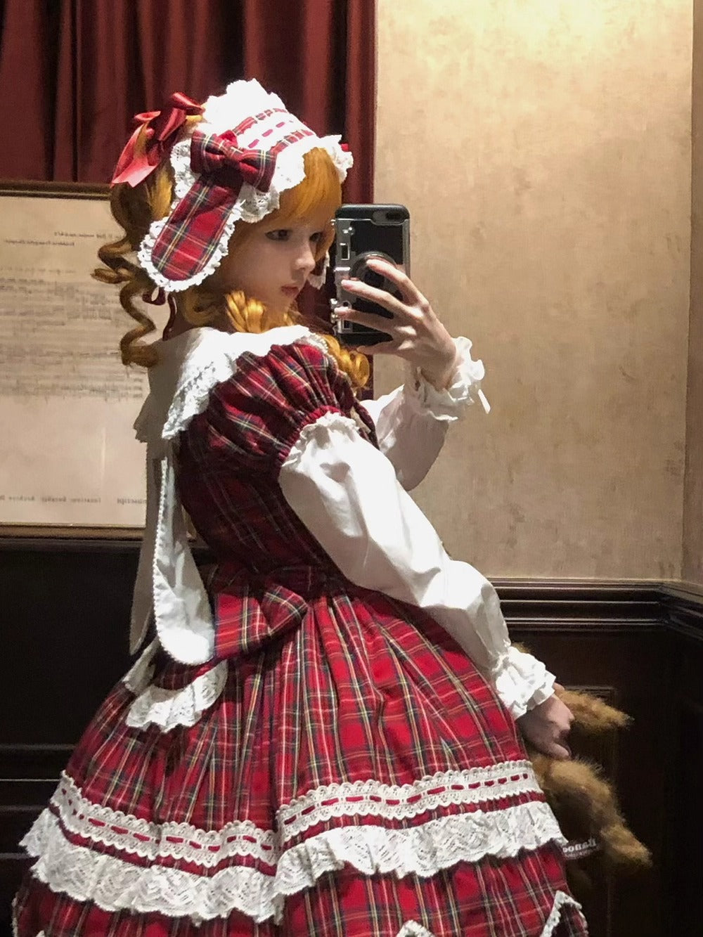 【受注予約~10/16】Ancient Petal Cake ケープ・アクセサリー(チェックver.）【Miss Point】