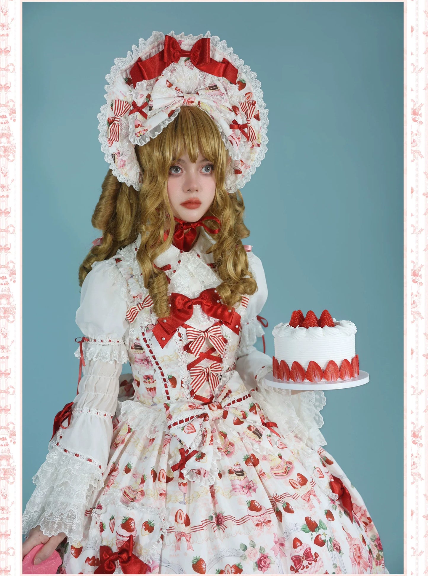 【受注予約~9/28】イチゴと花束 3.0 ジャンパースカート・フルセット【Antique Doll】