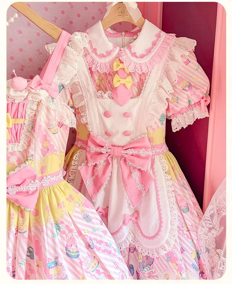 【受注予約~1/26】CupCakes ワンピース(プリントver.)【花与珍珠匣】