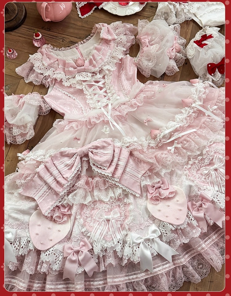 【受注予約~11/18】Strawberry Cake Illustration ワンピース(タイプ1)【花与珍珠匣】