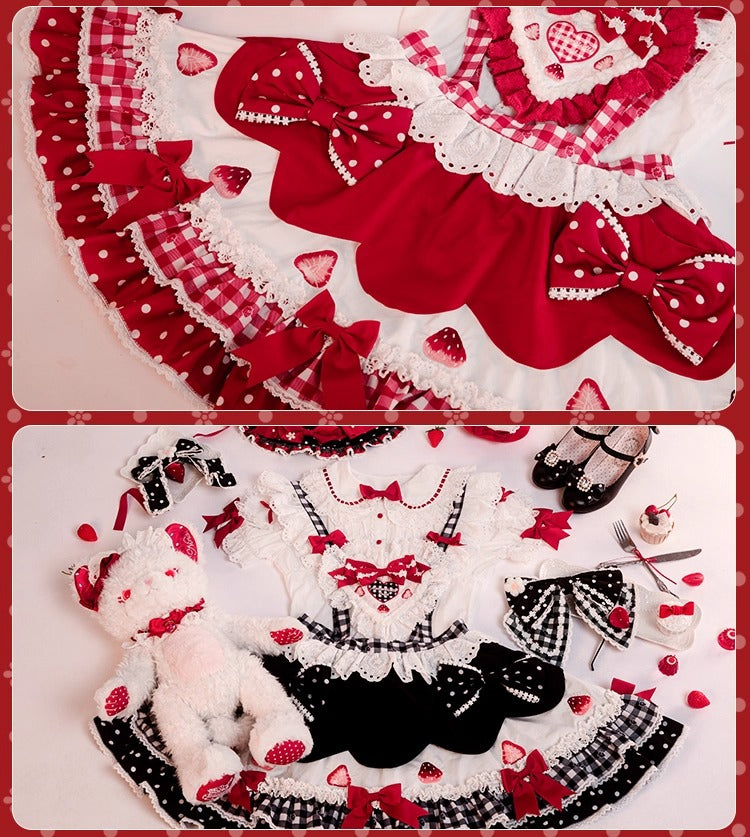 【受注予約~11/18】Strawberry Cake Illustration スカート【花与珍珠匣】