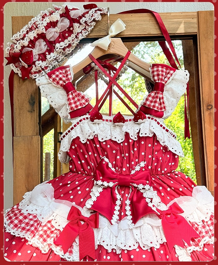 【受注予約~11/18】Strawberry Cake Illustration ジャンパースカート(タイプ1)【花与珍珠匣】