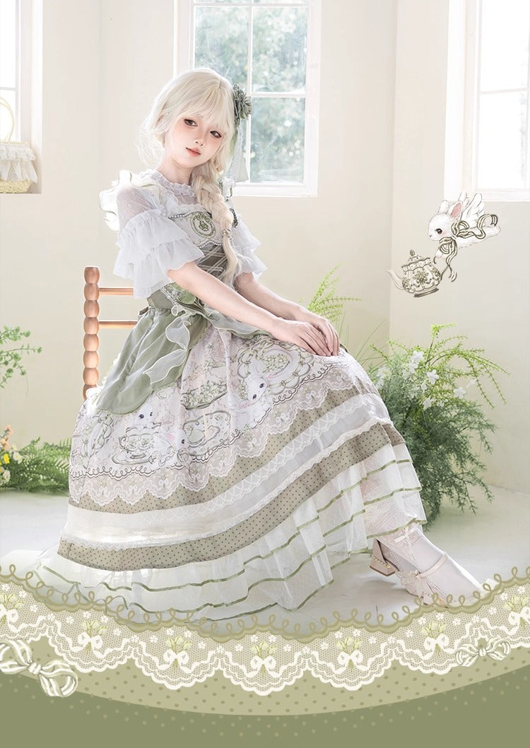 Tea Cup Rabbit ジャンパースカートセット【Melonshow】
