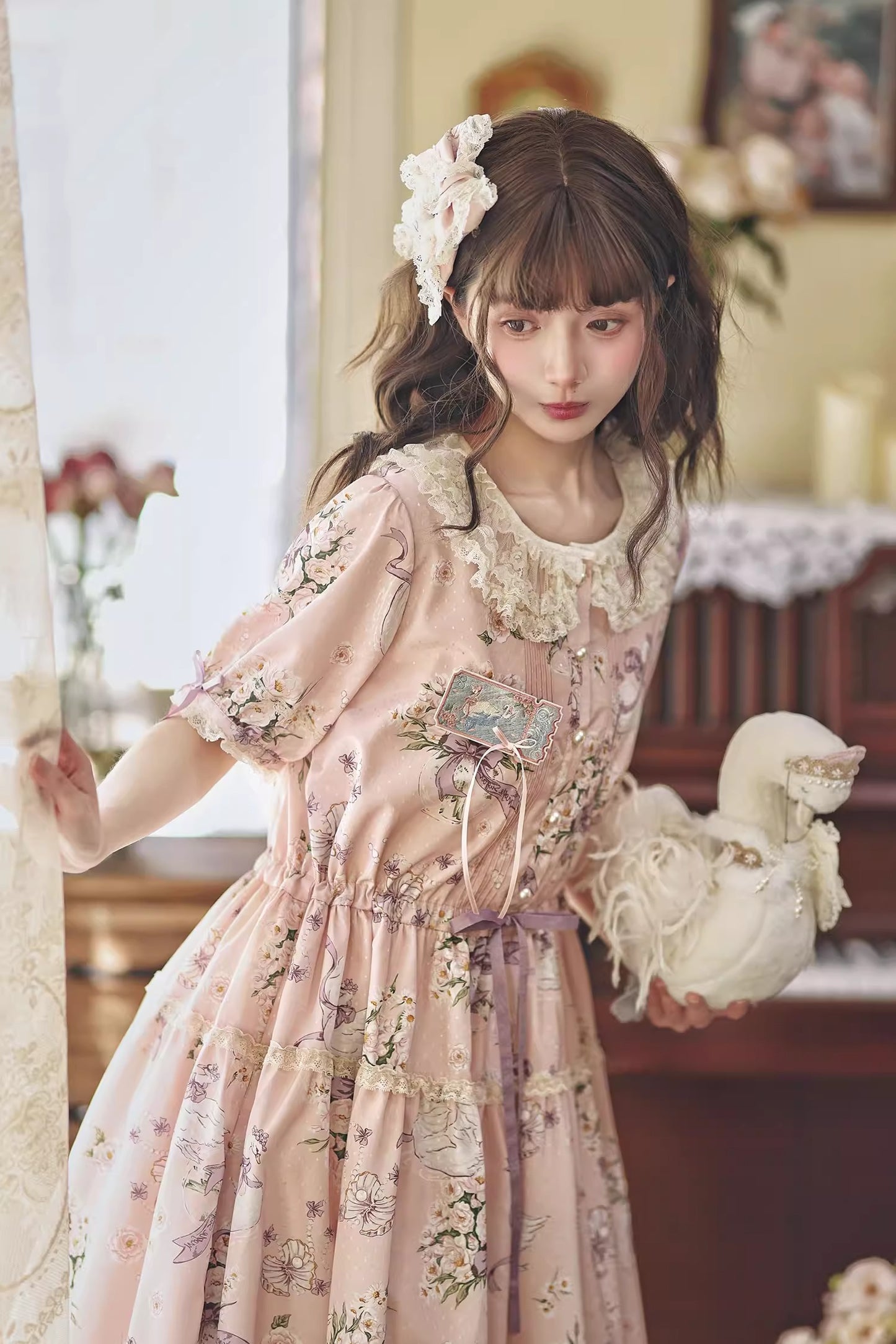 【受注予約~4/27】Camellia Swan ワンピース【Maple Sugar】