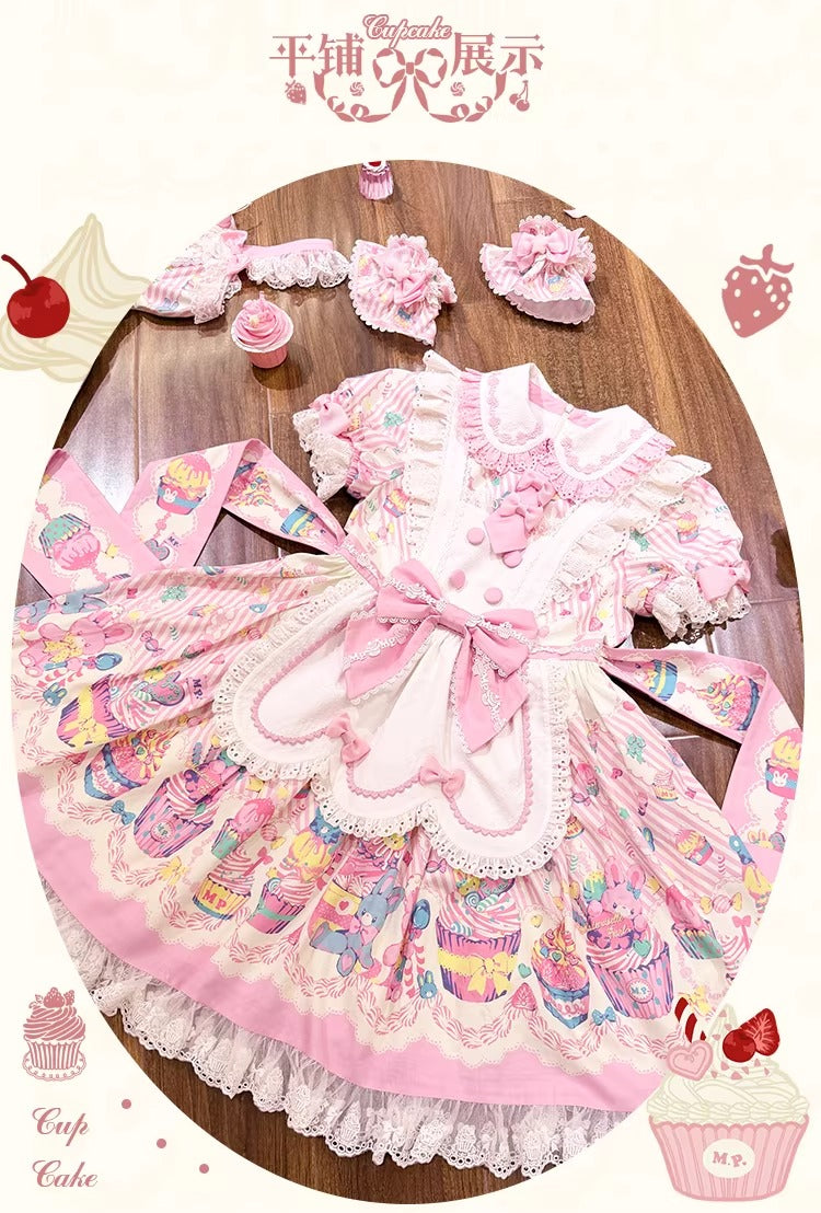 【受注予約~1/26】CupCakes ワンピース(プリントver.)【花与珍珠匣】