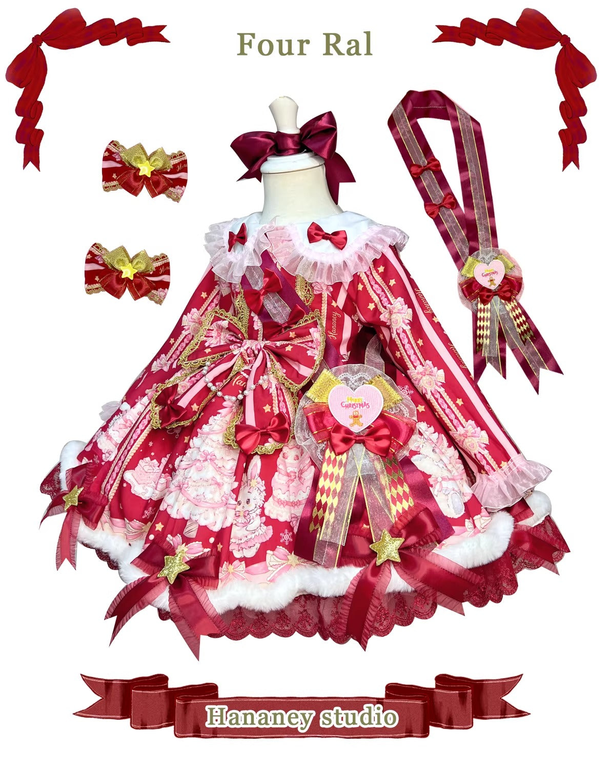 Rabbit Bear Birthday ワンピースセット(キッズサイズ・長袖)【FOUR RAL】