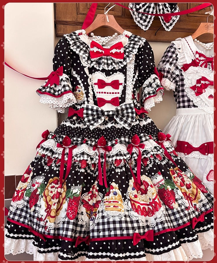 【受注予約~11/18】Strawberry Cake Illustration ワンピース(タイプ3)【花与珍珠匣】