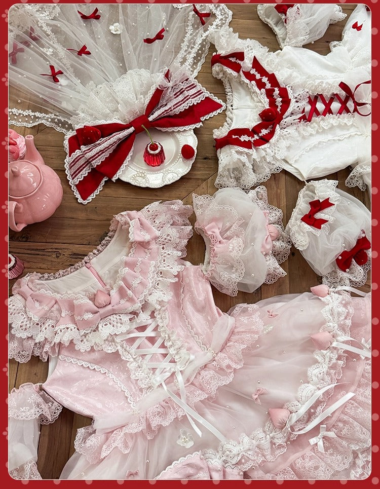 【受注予約~11/18】Strawberry Cake Illustration ワンピース(タイプ1)【花与珍珠匣】