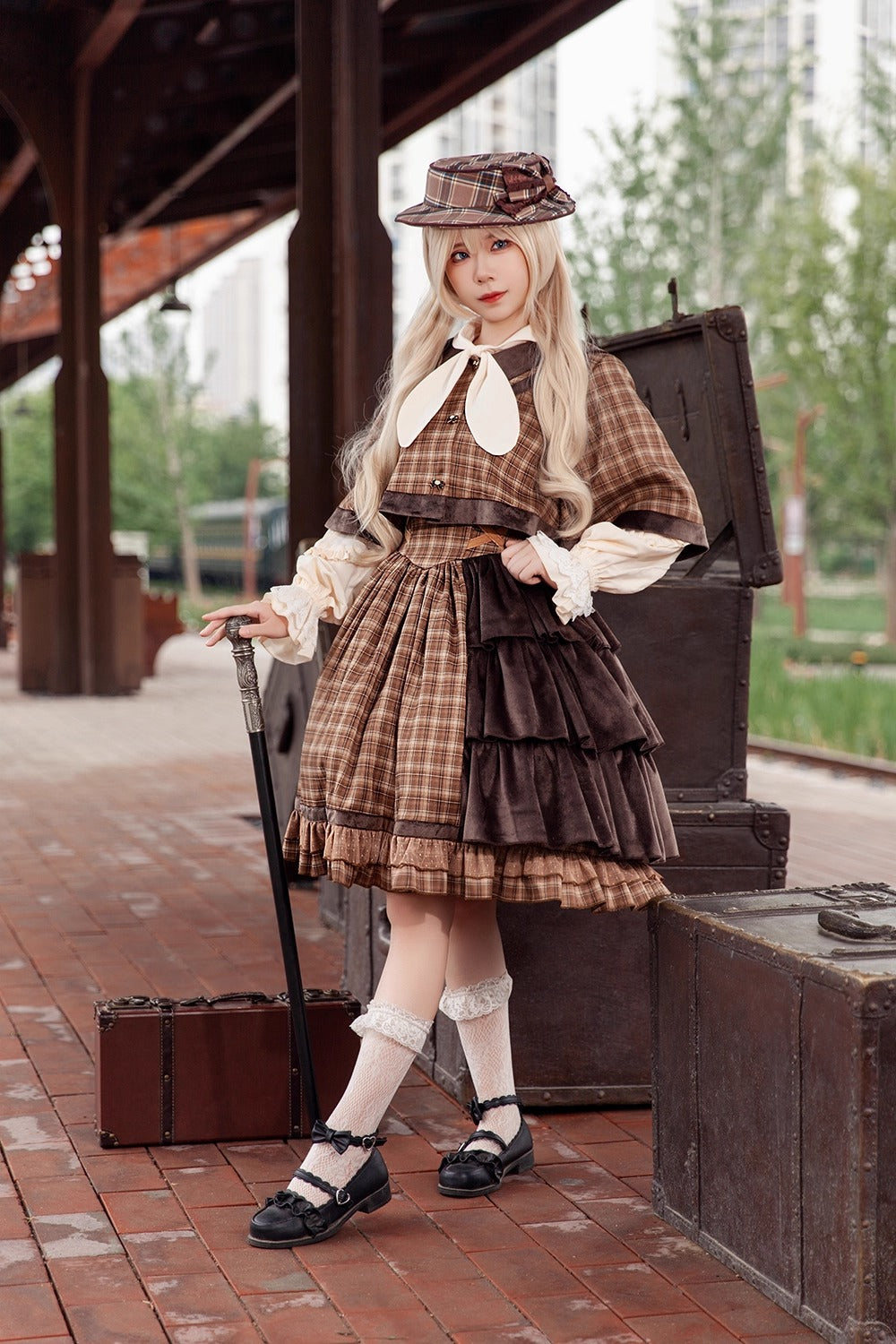 Morning Tune ケープ付きジャンパースカート【Infanta】