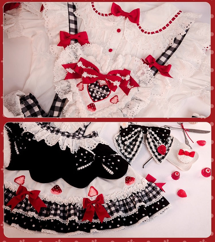 【受注予約~11/18】Strawberry Cake Illustration スカート【花与珍珠匣】