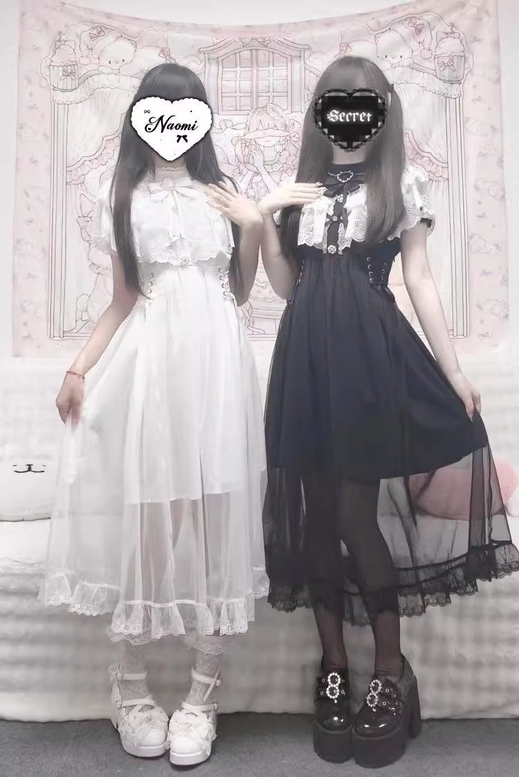 レース重ね地雷系ワンピース【升中味】