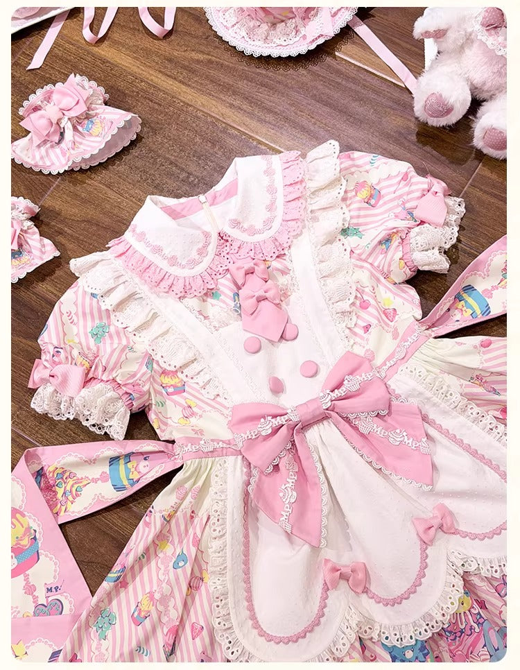 【受注予約~1/26】CupCakes ワンピース(プリントver.)【花与珍珠匣】