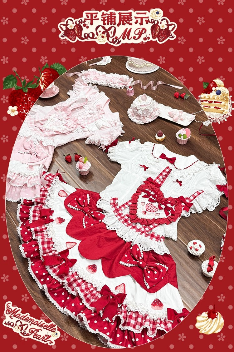 【受注予約~11/18】Strawberry Cake Illustration スカート【花与珍珠匣】