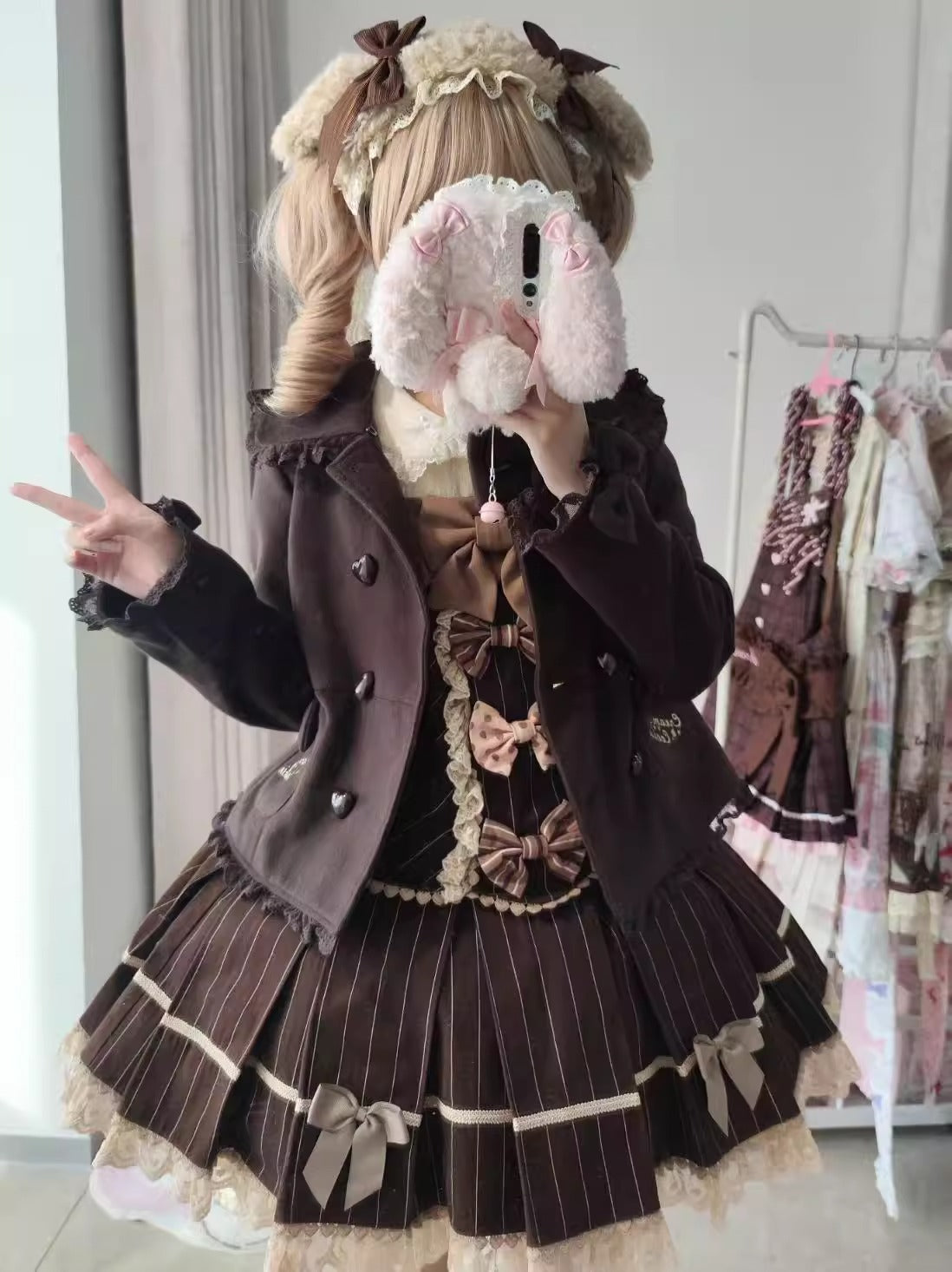 【受注予約~12/1】リボンファー ショートコート【少女臆想】