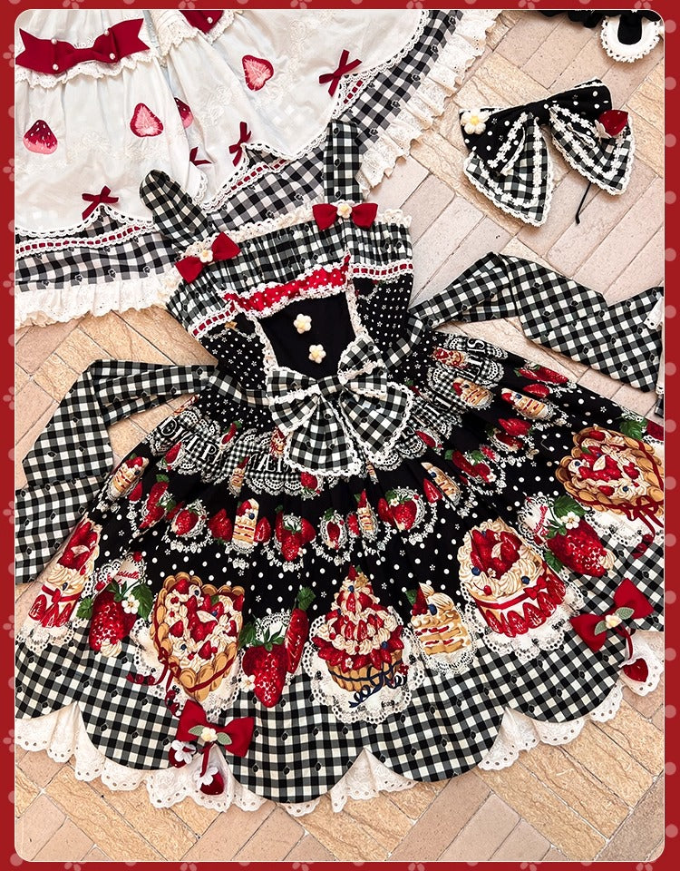 【受注予約~11/18】Strawberry Cake Illustration ジャンパースカート(タイプ2)【花与珍珠匣】