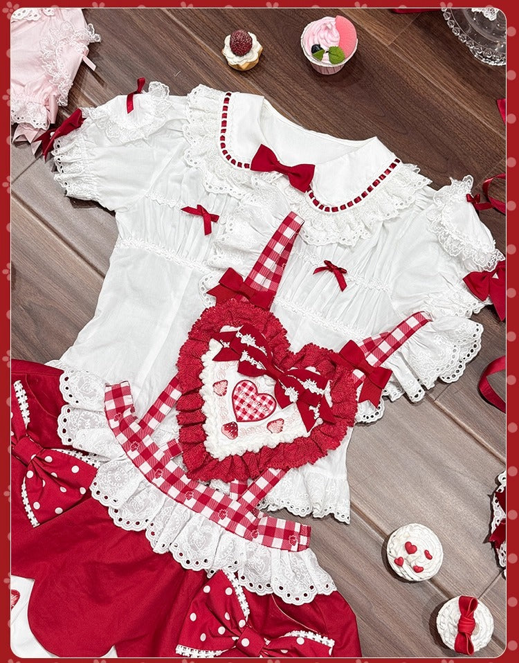 【受注予約~11/18】Strawberry Cake Illustration スカート【花与珍珠匣】