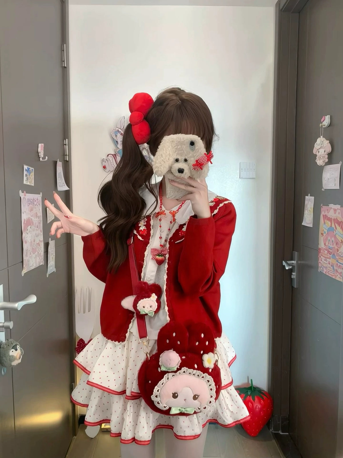 Ice Strawberry カーディガン【Deer Isle】
