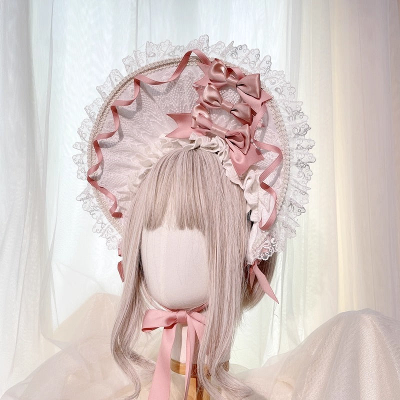 レースデコレーション ハーフボンネット【妹抖手作工作屋】